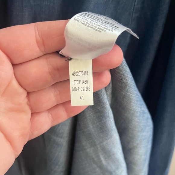 Chico’s womens Chambray style Blue Ruffled Denim Shirt button down sz 4 us 20/22 - Picture 6 of 9